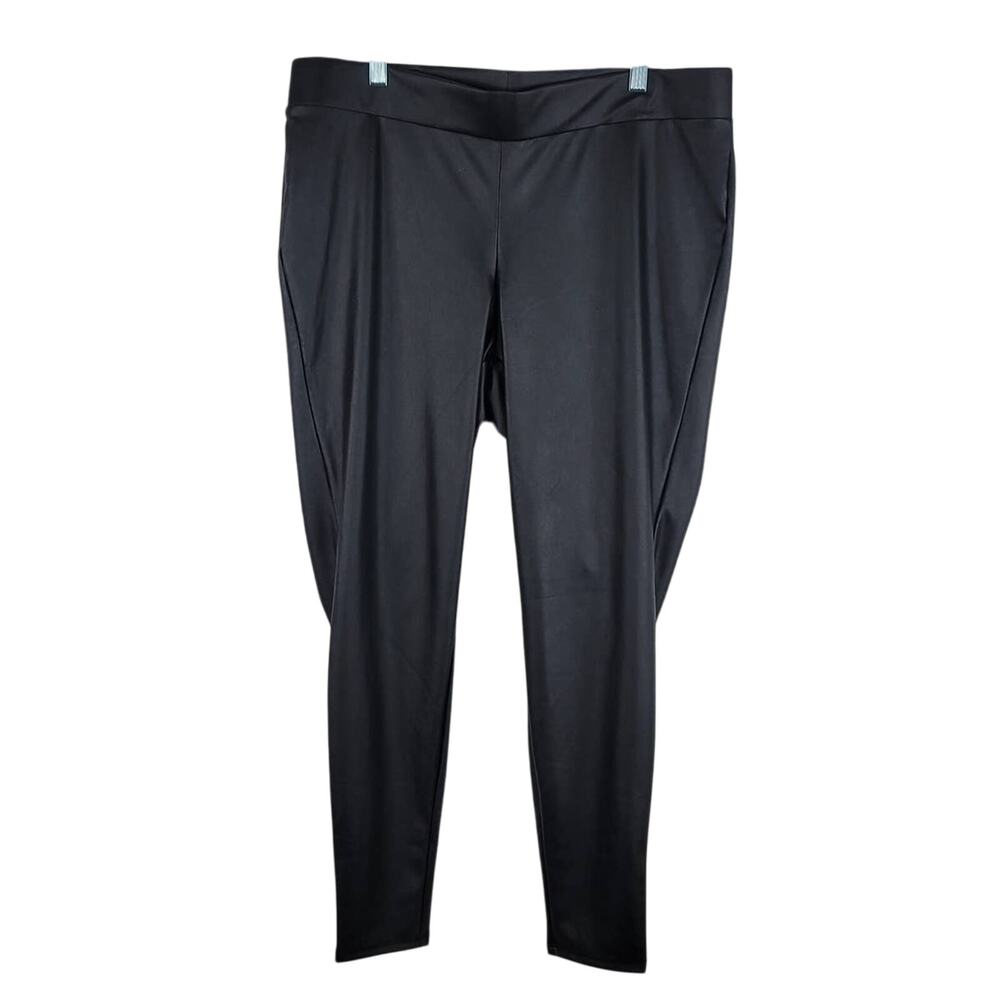 Torrid Faux Leather Black Business Vacation Casual Date Night Women's Pants 2-2X